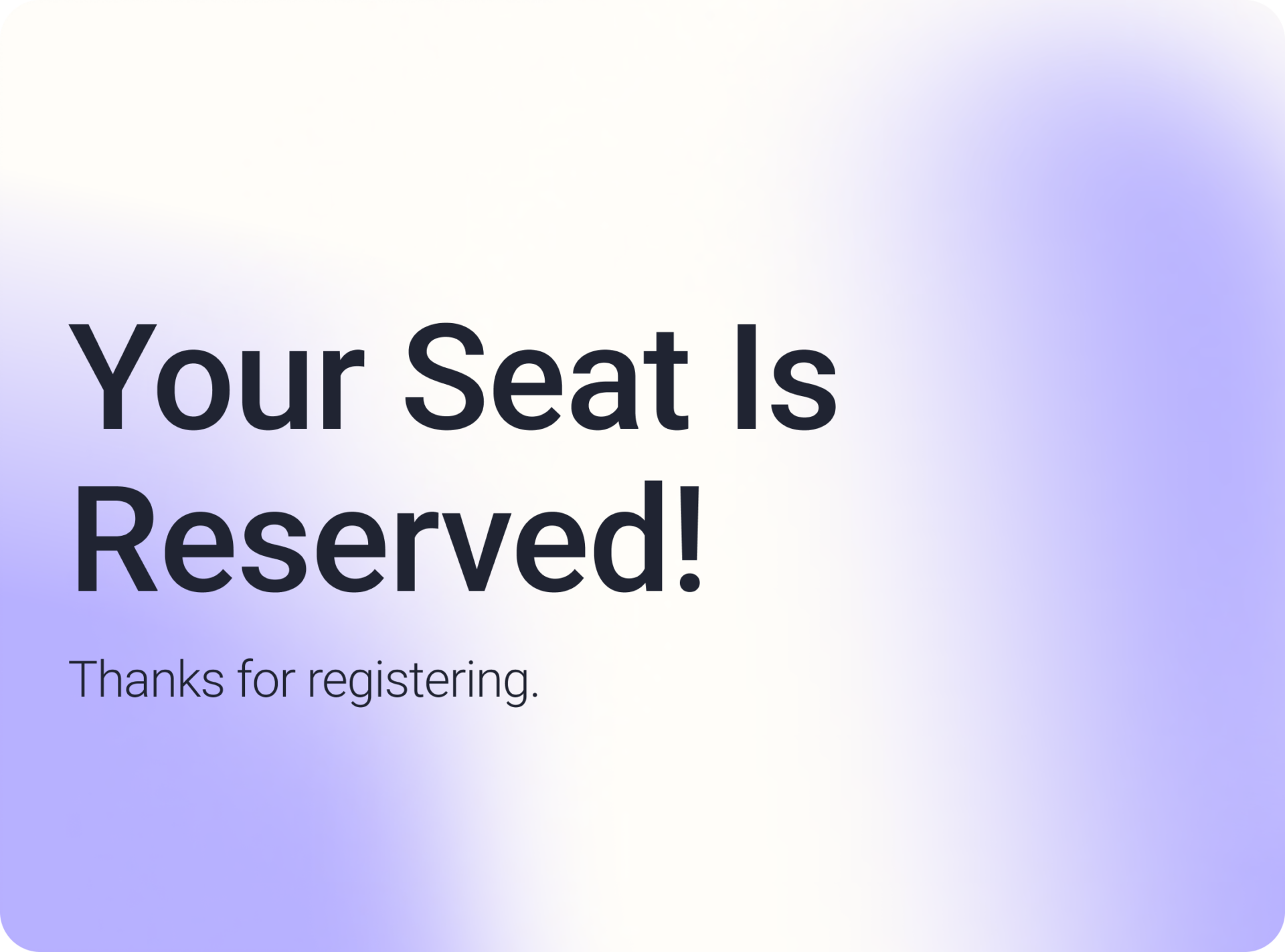 Your seat is reserved for the live demo