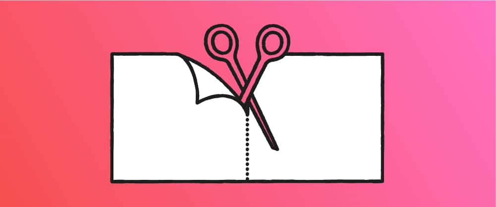 separation of two papers by scissors